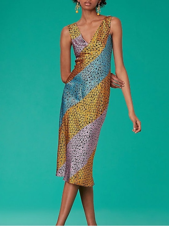Diane Von Furstenberg Dresses & Skirts - Diane Von Furstenberg 100% silk Bias midi dress sz 6